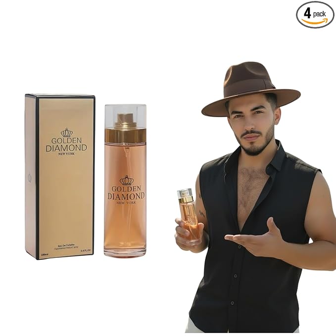 Golden Diamond New York Eau De Toilette en espray para mujer, fragancia fresca floral, uso diario, forma líquida, 3.4 onzas líquidas