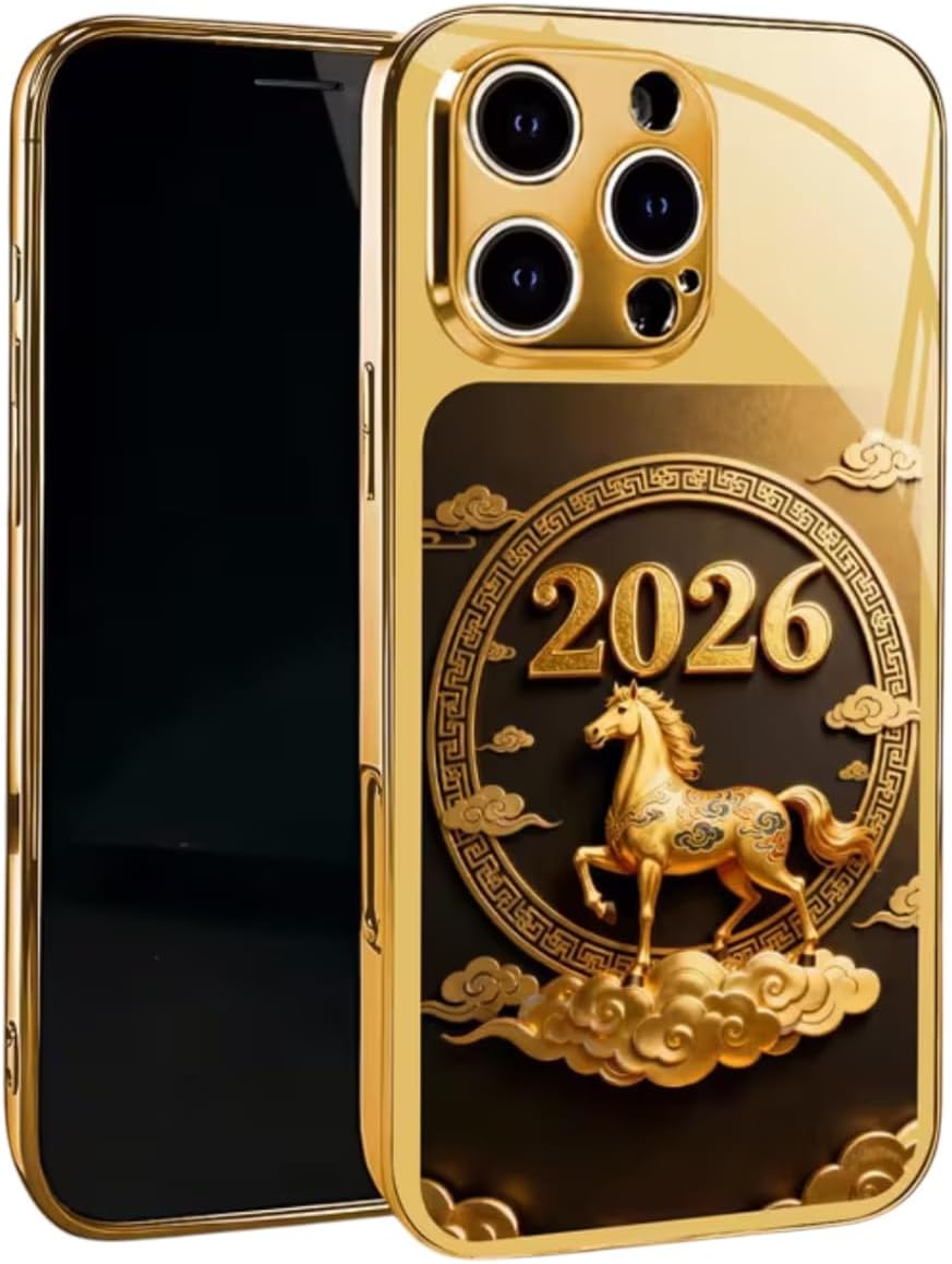 : "Funda Premium Lucky Gold para iPhone 15 a 17 Pro Max – Diseño de Buena Suerte, Protección Antigolpes". ,
